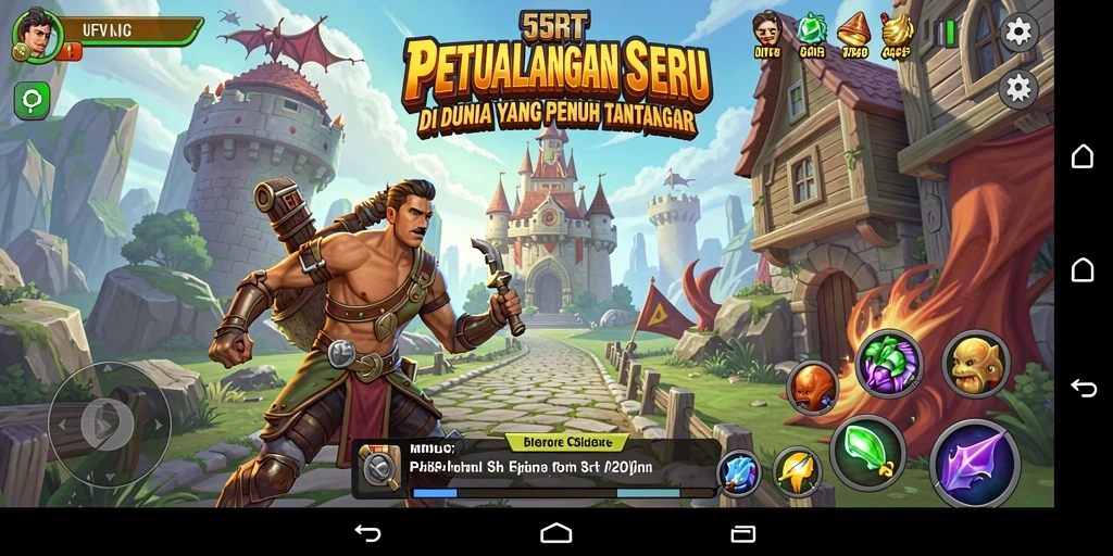 Tampilan gameplay seru saat menjelajahi dunia 55RT.