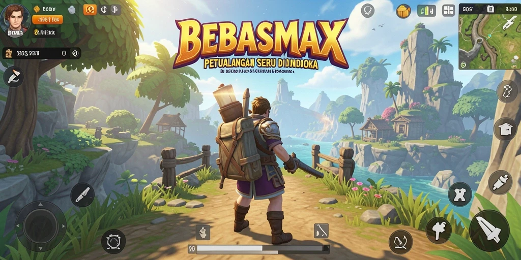 Tangkapan layar gameplay BEBASMAX memperlihatkan aksi petualangan yang mendebarkan.