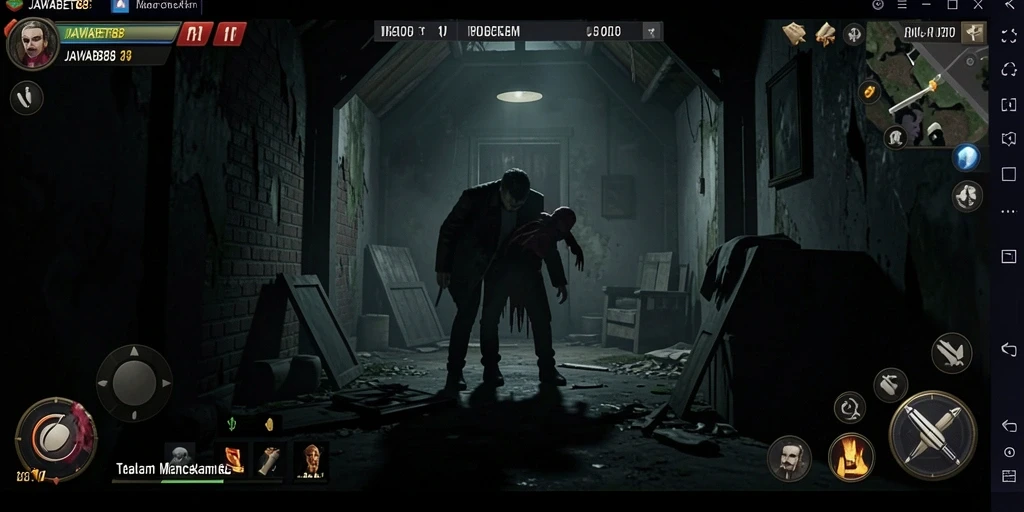 Screenshot menampilkan suasana mencekam di dalam game JAWABET88.