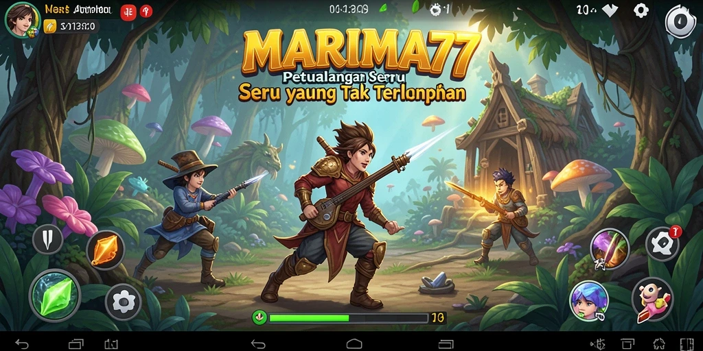 Screenshot gameplay petualangan MARIMA77 menampilkan grafik yang memukau dan aksi mendebarkan.