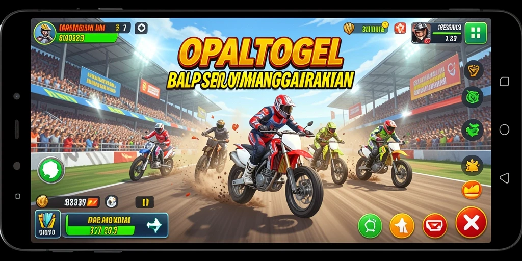 Tampilan gameplay OPALTOGEL yang seru dan mendebarkan di lintasan balap.