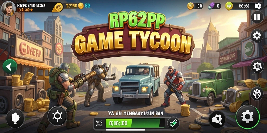 Screenshot utama RP62RP menampilkan aksi bermain game Tycoon yang seru.