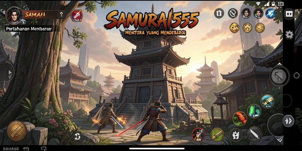 Tampilan gameplay SAMURAI555 yang mendebarkan di medan pertempuran.