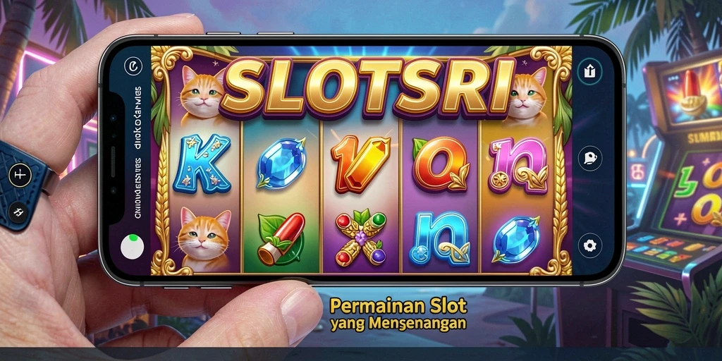 Tampilan gameplay SLOTSRI dengan mesin slot yang bervariasi.
