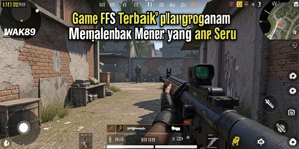 Screenshot gameplay WAK89 menampilkan aksi seru di medan perang FPS.